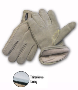 MDS Economy Cowhide Leather Driver's Work Gloves w/ Thinsulate® Insulation