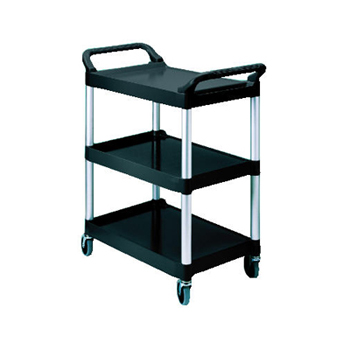 Rubbermaid® Commercial Three-Shelf Service Cart- Black