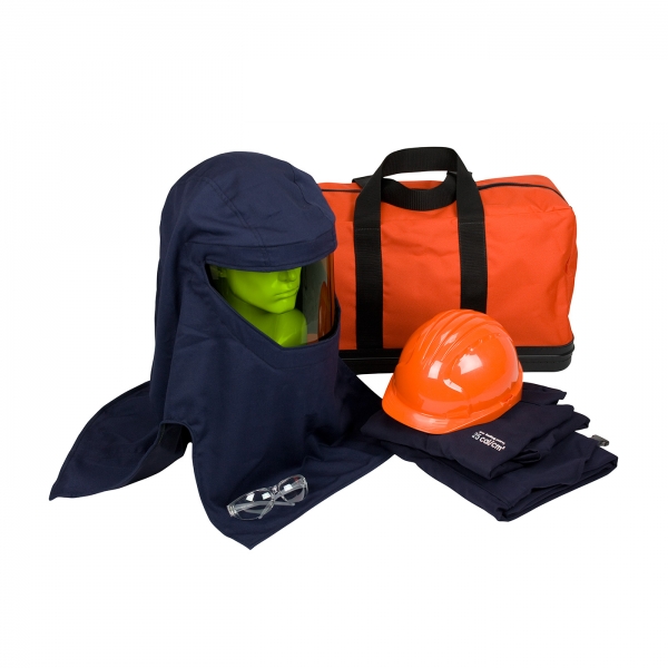 #9150-52609 PIP® HRC 3 ARC Jacket/Overall Flash Kit - 33 Cal/cm2 Contains jacket, overall, arc hood, safety glasses, hard hat, and carry bag