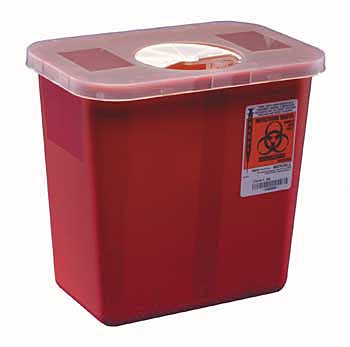 Red Sharps Disposal Container