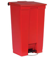 6146 Rubbermaid Commercial® Mobile Step-On Red Medical Waste Receptacle - 23 Gal