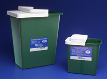 Non-Infectious Waste Green Sharps Disposal Container, 8781 Envirostar™ Green Non-Infectious Sharps Container - 8 Gallon