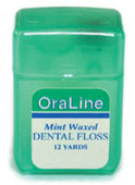 #33830 Oraline 12 Yard Mint Waxed Nylon Dental Floss
