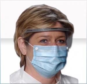5194  AlphaProTech® Critical Cover® Combo® Disposable Level 3 Ear Loop Facemasks w/ Snap Shield