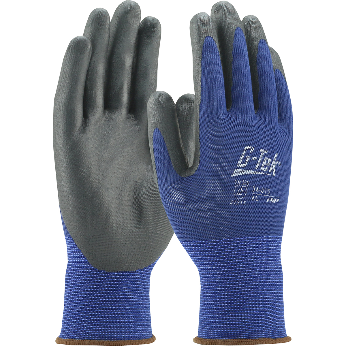 #34-315 PIP® G-Tek® Seamless Knit Polyester Glove with Nitrile Coated Foam Grip on Palm & Fingers - 15 Gauge