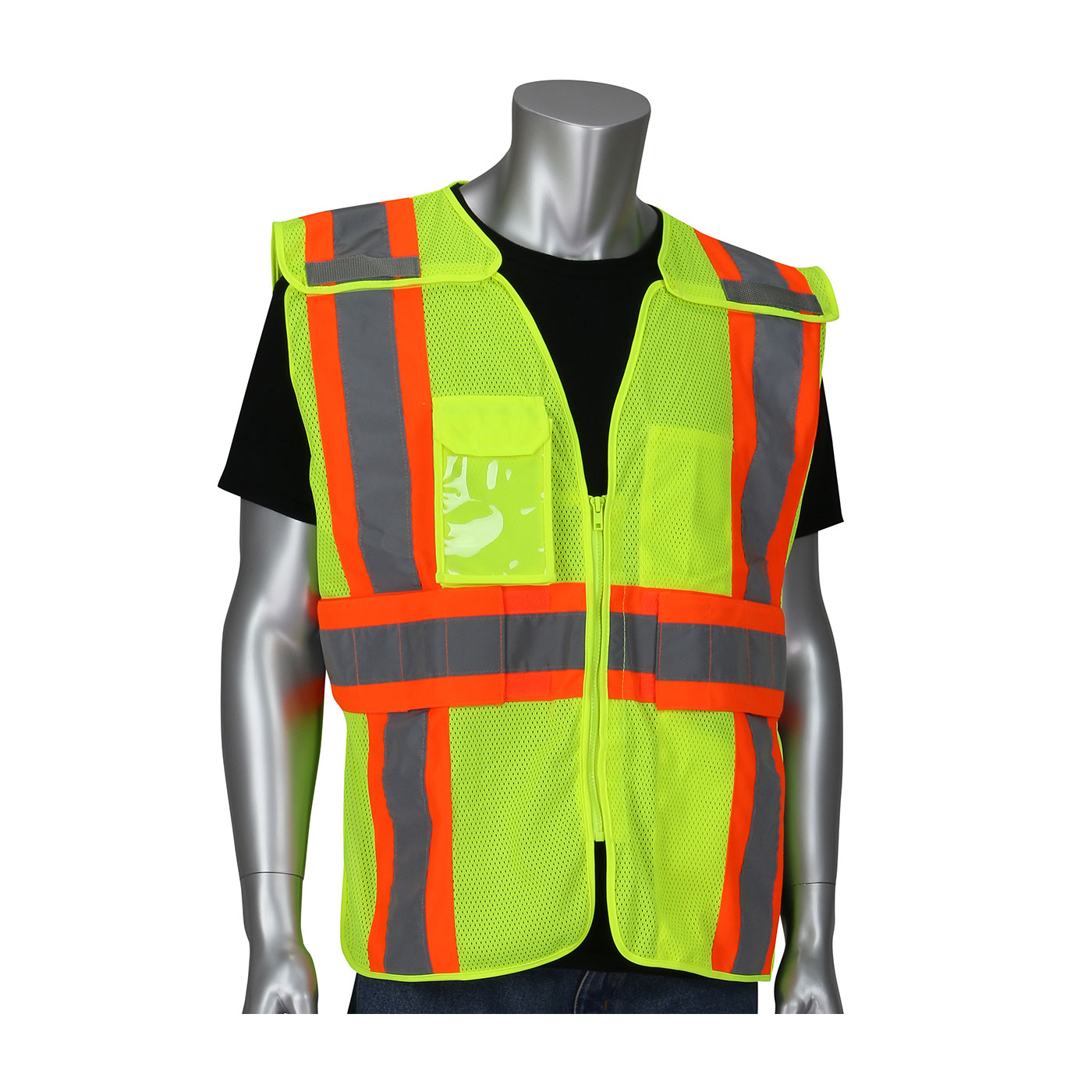 302-05900 PIP® ANSI Type R Class 2 Expandable Two-Tone Mesh Breakaway Vest - Yellow