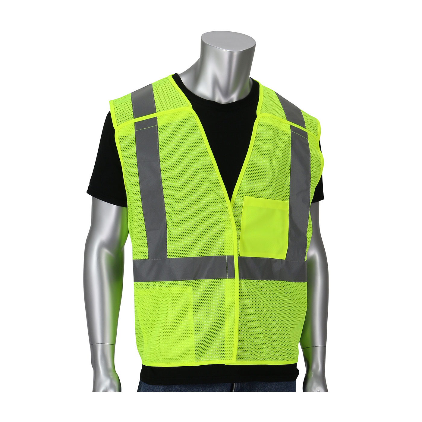 302-V205 PIP® ANSI Type R Class 2 Dual Sized Breakaway Value Mesh Vest - Yellow