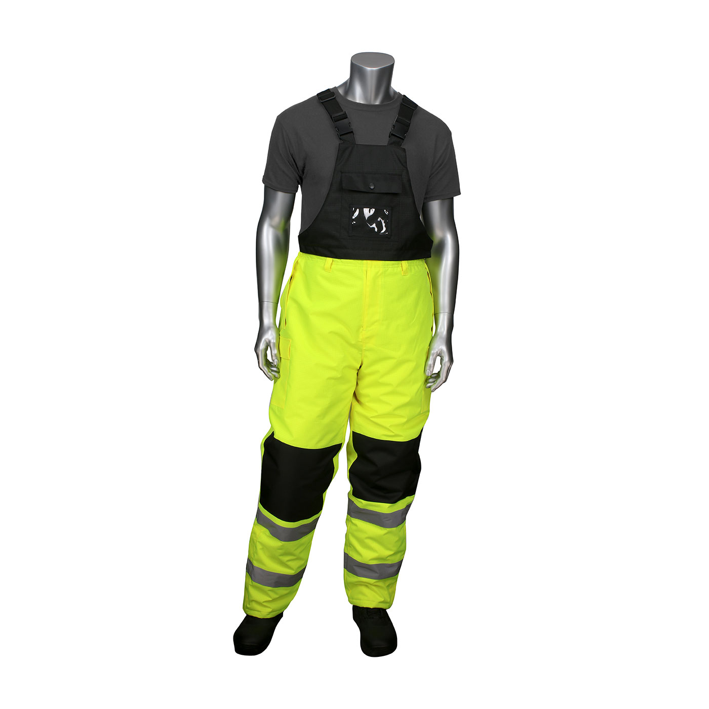 #318-1775 PIP® ANSI Class E Insulated Waterproof Bib Pants with Black Trim