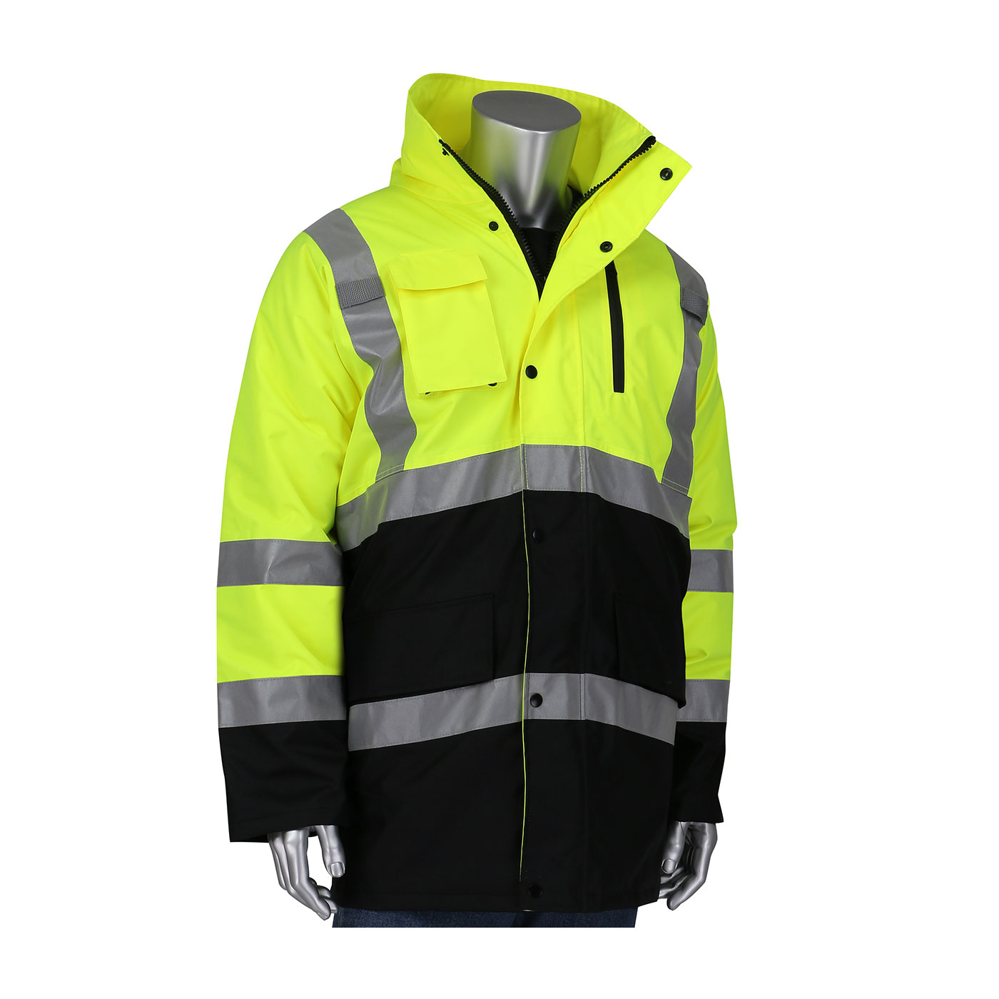 343-1750 PIP® Class 3 ANSI Type R Insulated Coat - Hi-Vis Yellow