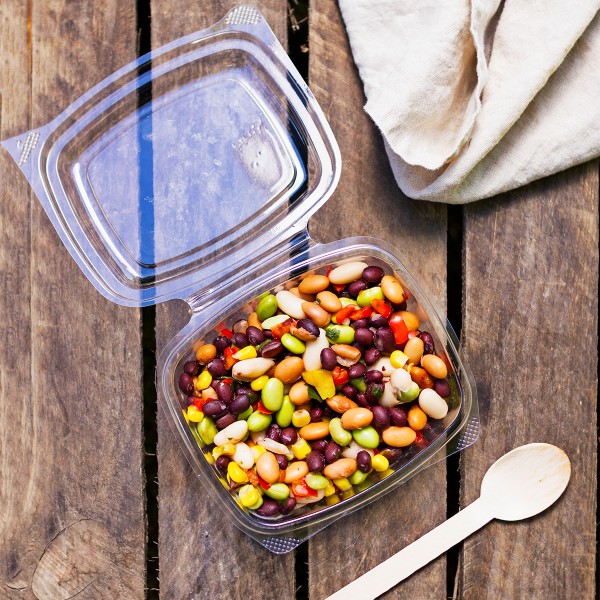 Eco-Products PLA Clear 2 Compartment Deli Lid Snack Container - 32