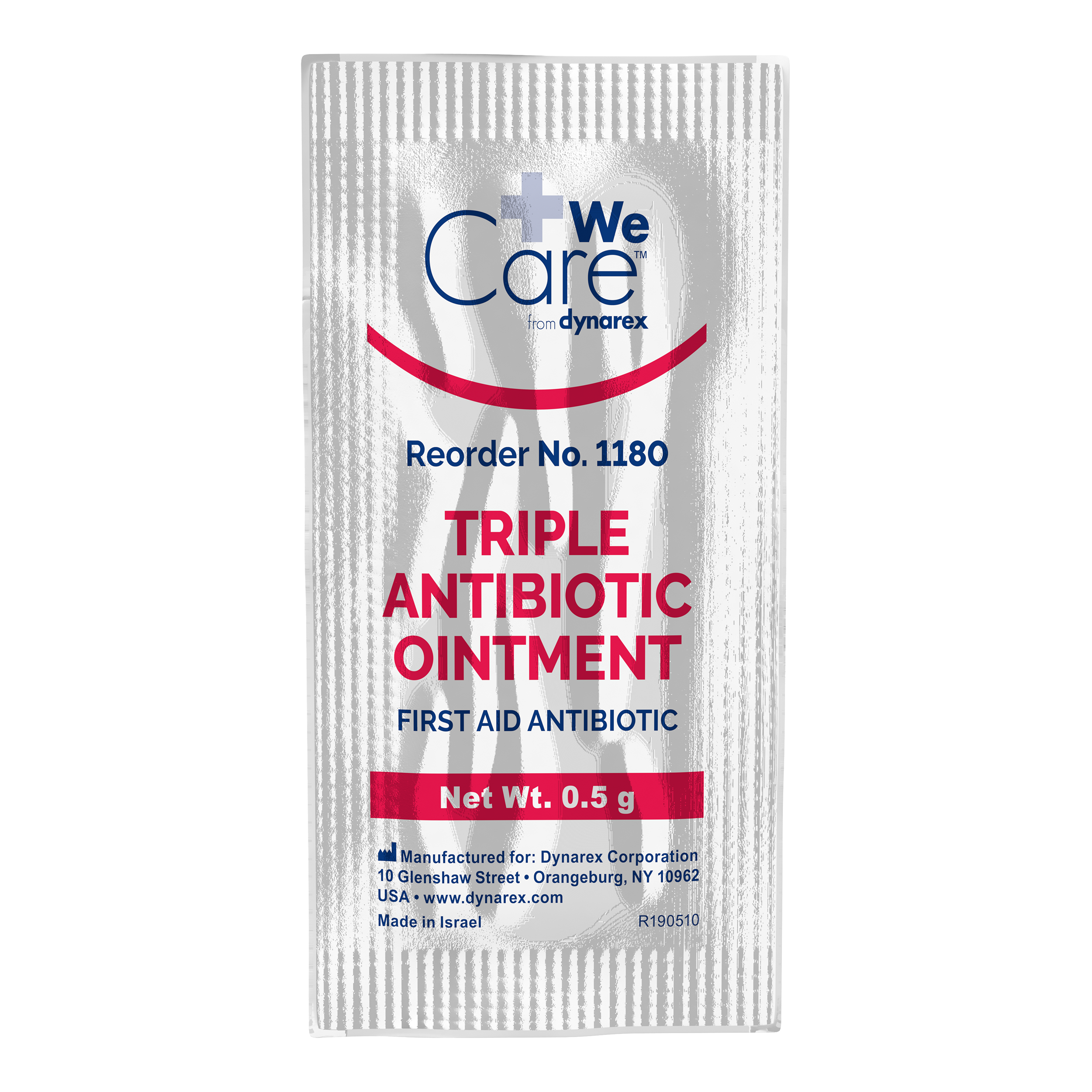 Dynarex #1180 Triple Antibiotic First Aid Ointment in .5 Gram Foil Packs