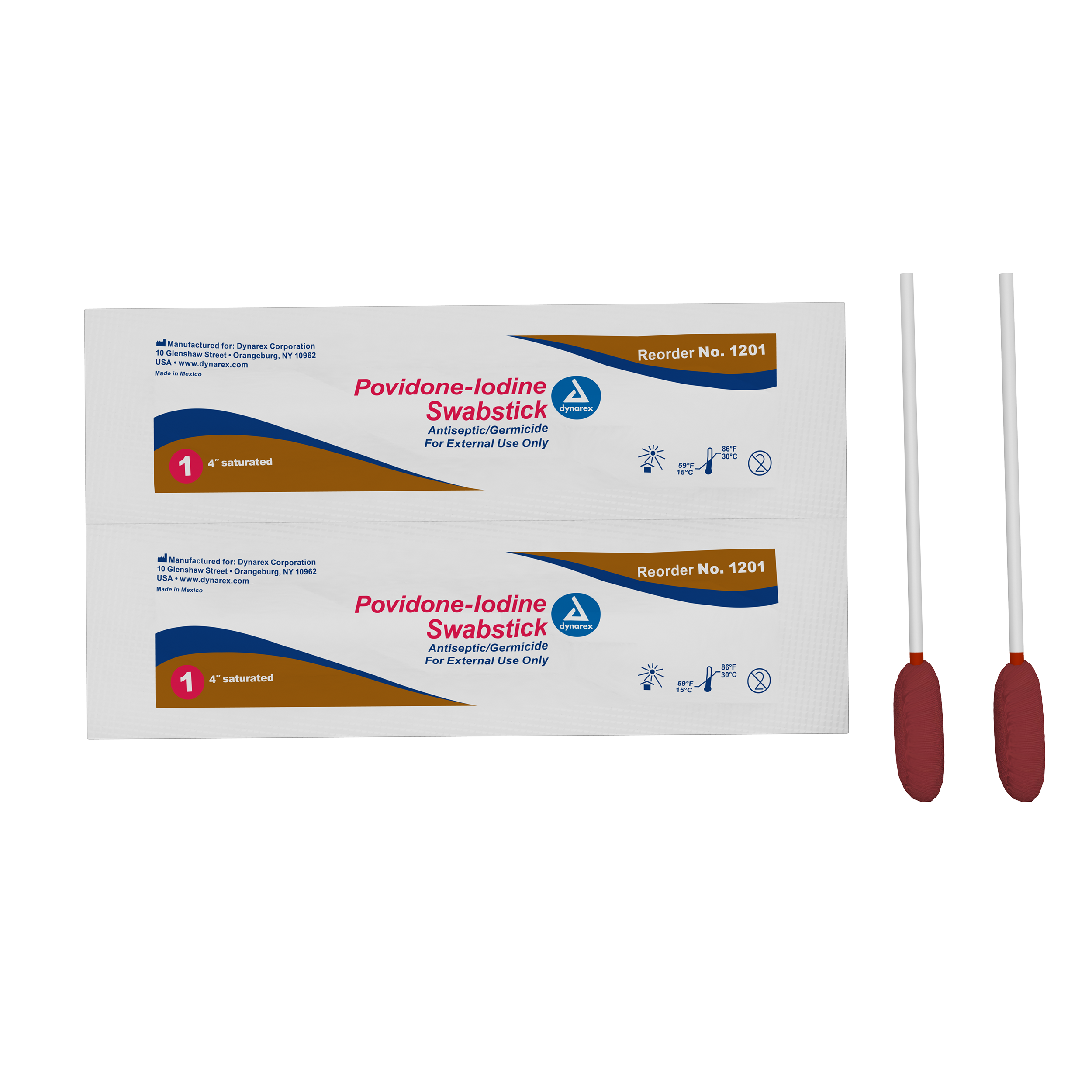 #1202 Dynarex® Povidone-Iodine Swabsticks