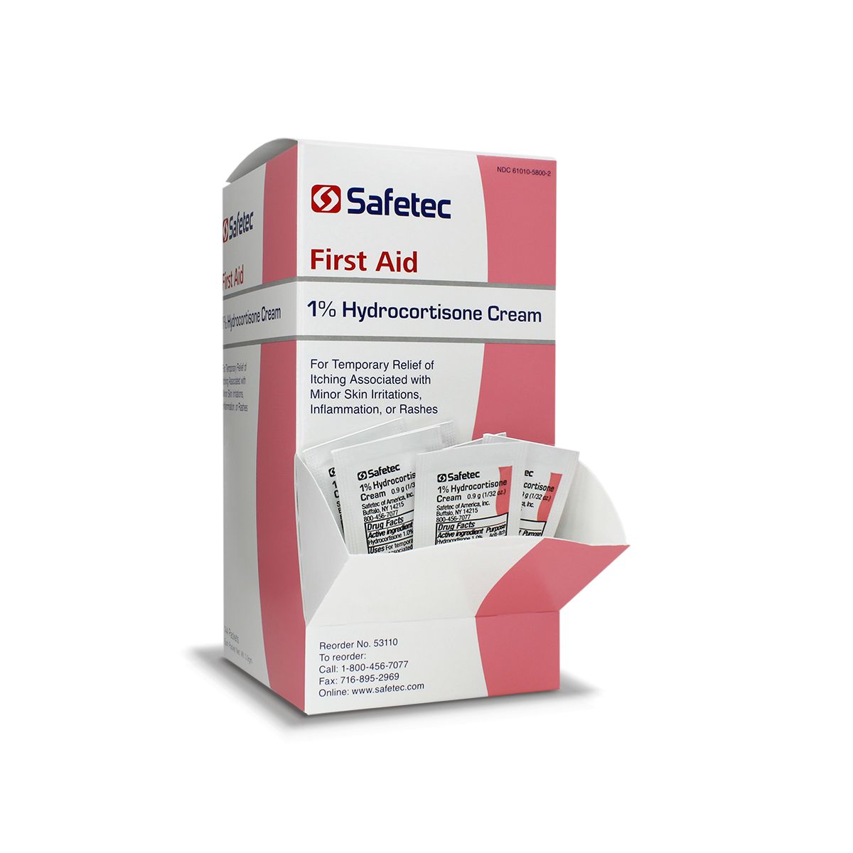 53104 Safetec® Bulk Hydrocortisone Cream (1%) Foil Packets (.9 gram) 