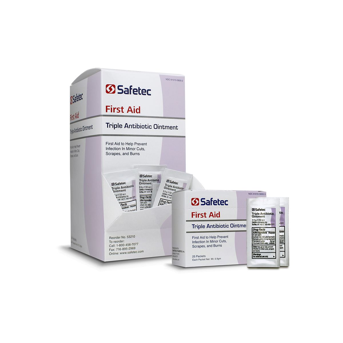53204 Safetec® Bulk Triple Antibotic Cream Foil Packets (.9 gram) 