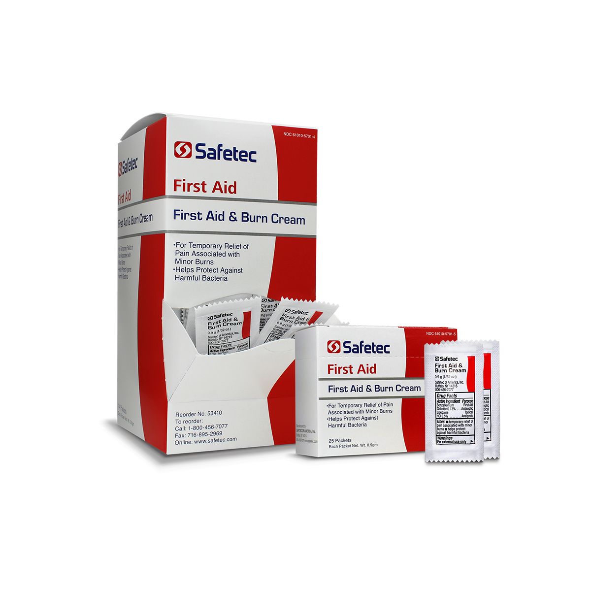53404 Safetec® Bulk First Aid & Burn Cream Foil Packets (.9 gram) 