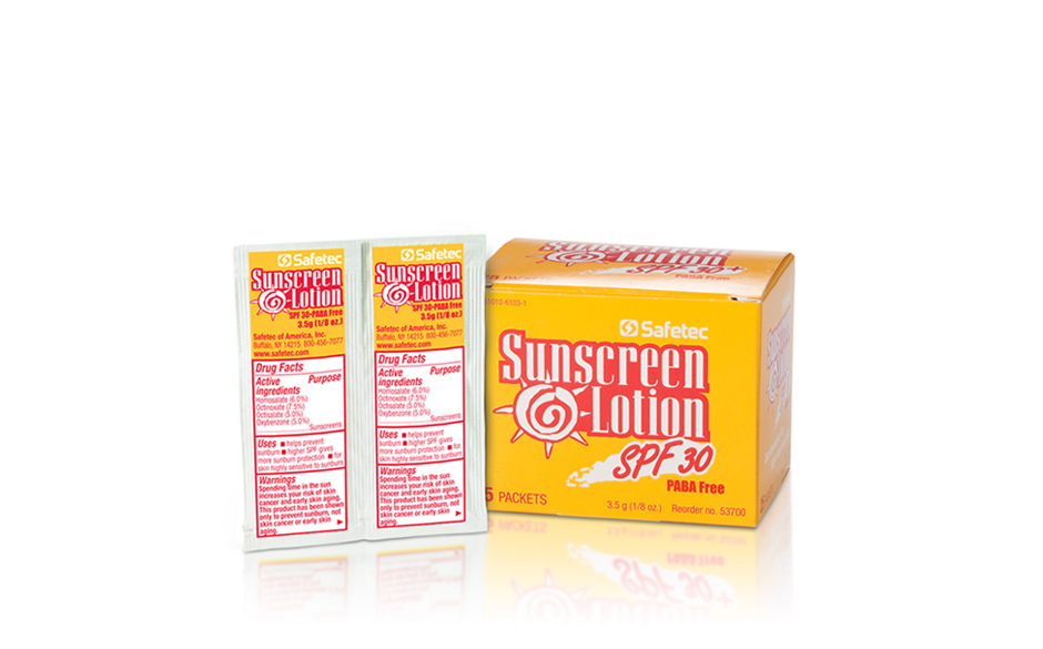 Safetec® Sunscreen Lotion in 3.5 gram Foil Packs