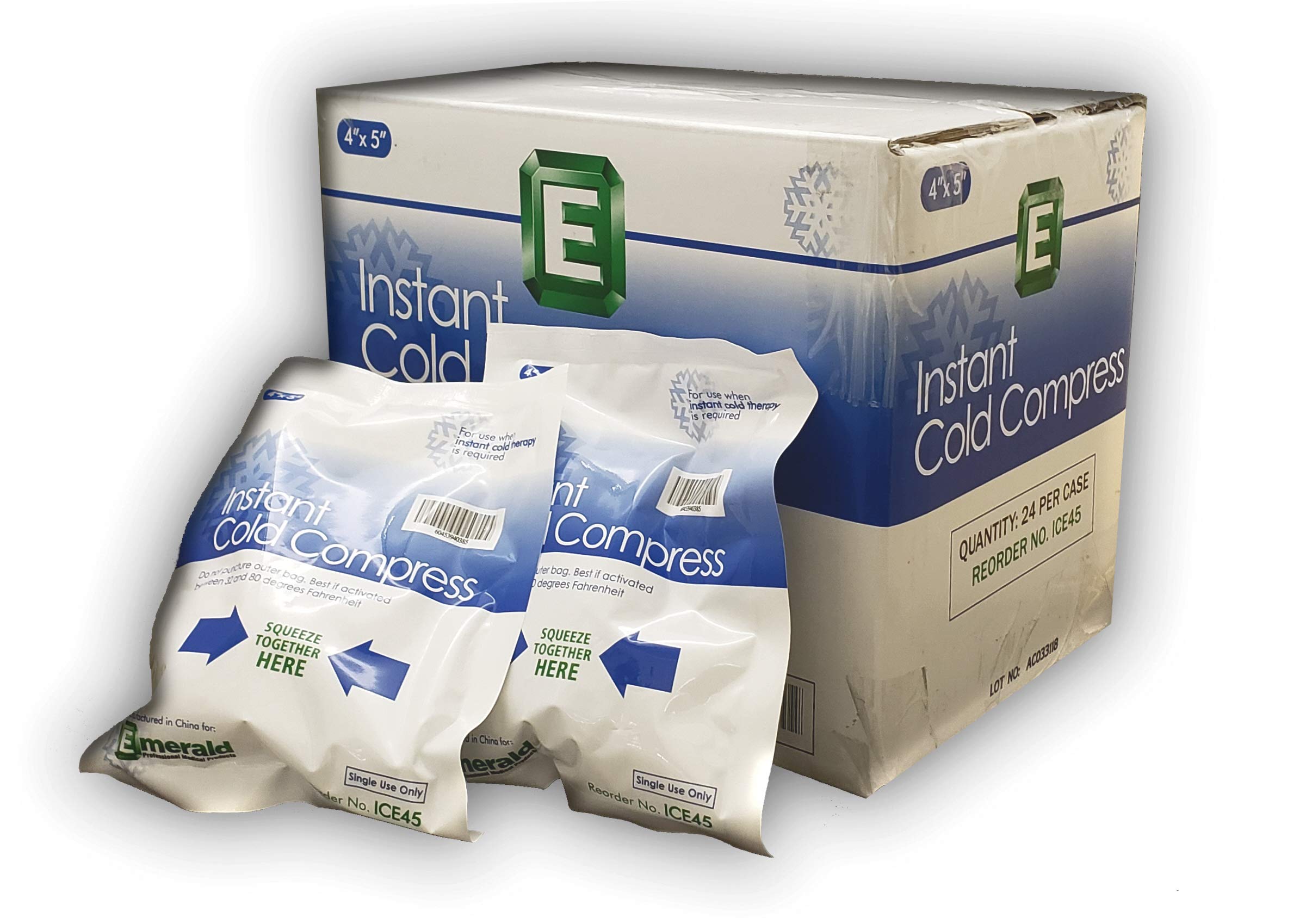 ICE45 Emerald Single-Use Junior 4` x 5` Instant Ice Packs 