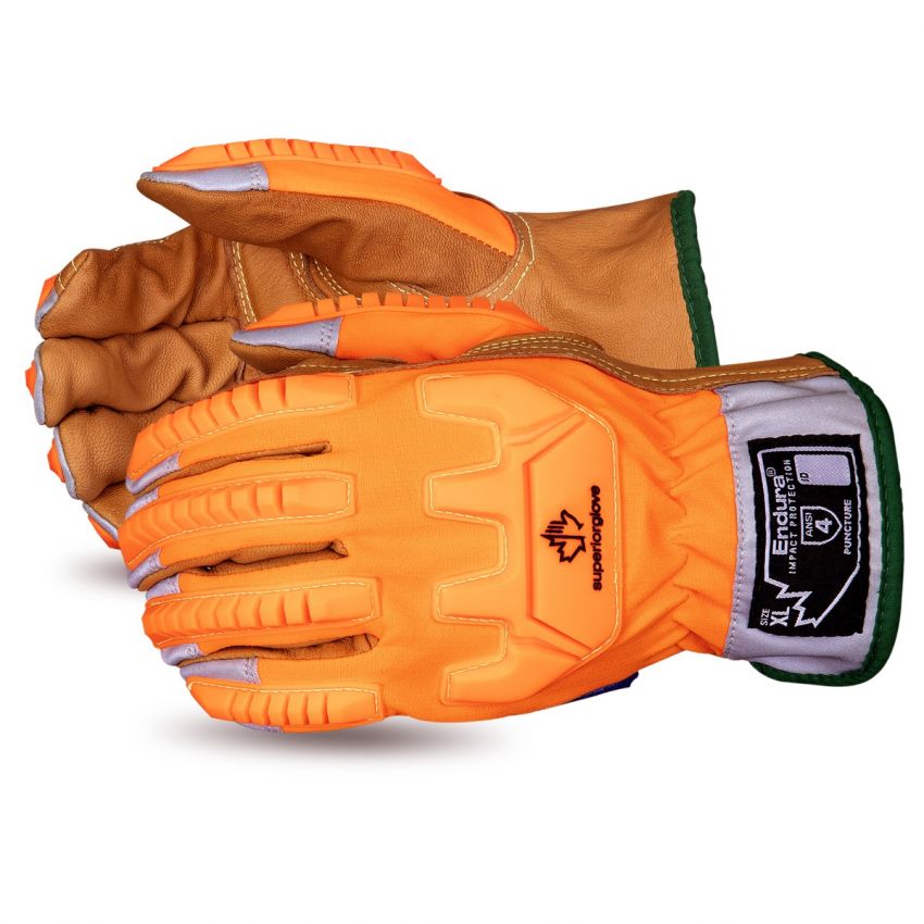 #378HVKGVB Superior Glove® Endura® Kevlar® Hi-Viz Cut-Resistant Drivers w/ Oilbloc™