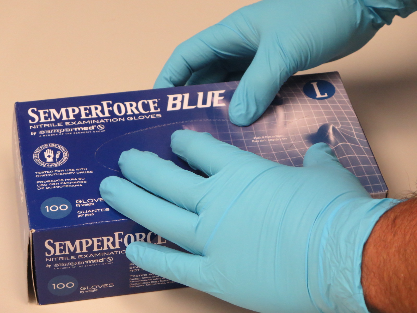 Sempermed® SemperForce®  Premium Blue Nitrile Exam Gloves