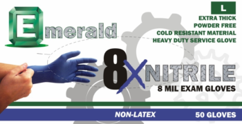 Emerald 8X Extra Protection Latex-Free Powder-Free Nitrile Exam Gloves