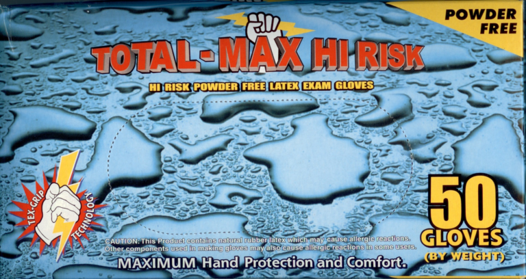 Emerald 15-mil Total-Max Powder-Free Blue Latex Exam Gloves
