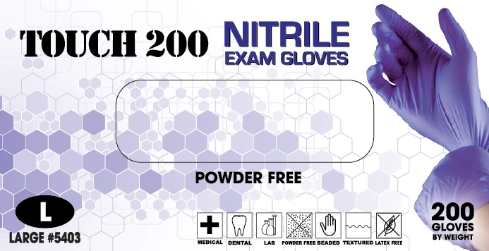 Emerald 3-mil Touch 200 Powder-Free Nitrile Exam Gloves
