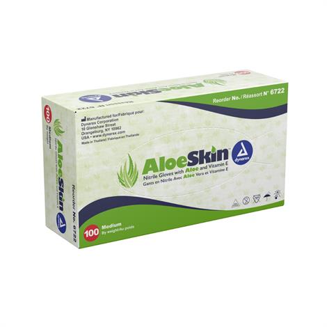 Dynarex® AloeSkin™ Powder-Free Latex-Free Moisturizing Nitrile Exam Gloves 