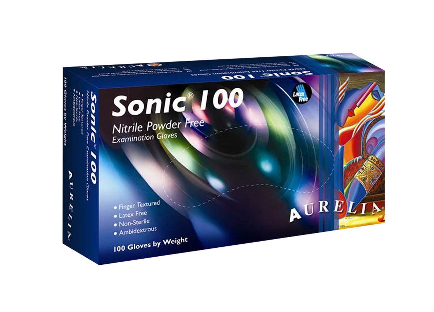 Aurelia® Sonic® 100 Indigo Disposable 2.2-mil Nitrile Powder-Free Latex-Free Exam Gloves