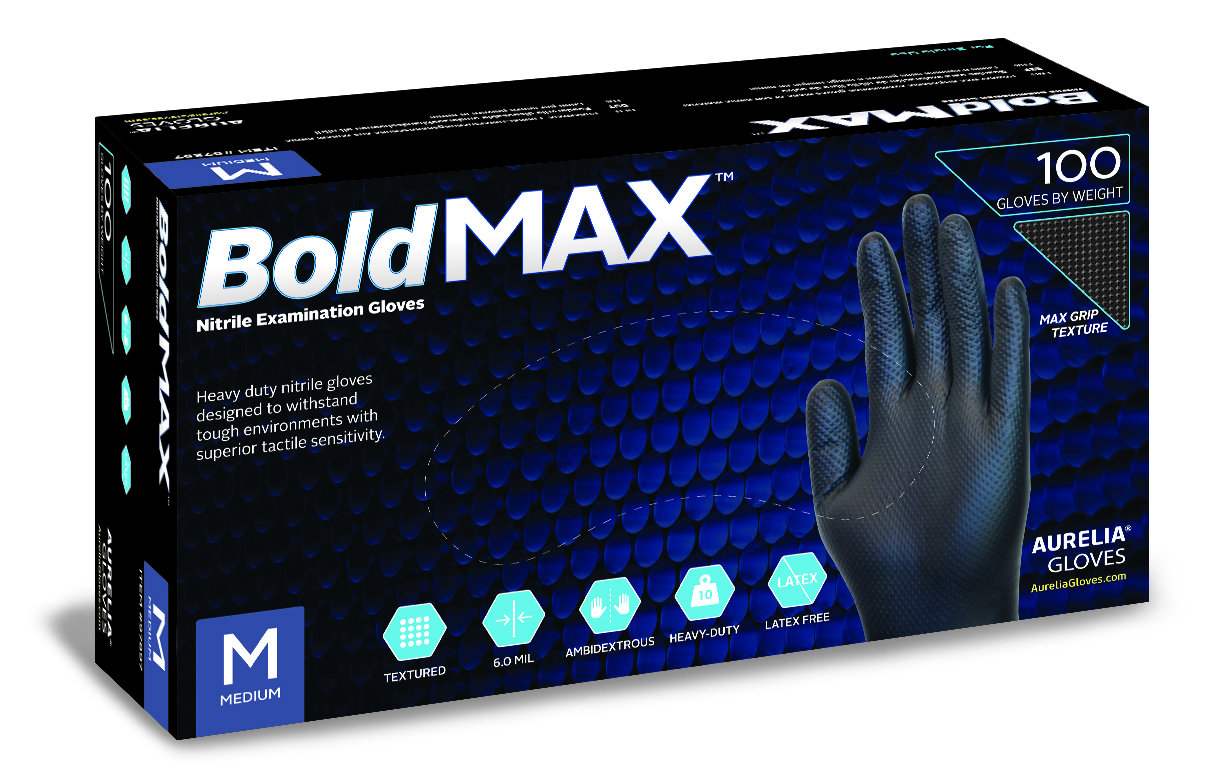 9789 Aurelia® BoldMax® Black Nitrile Exam Gloves