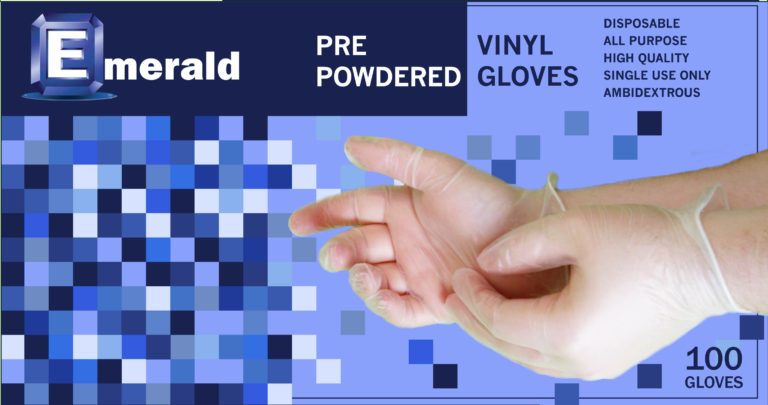 Emerald Shannon Powdered Vinyl Gloves 