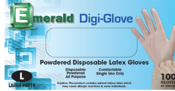Emerald Digi-Glove 4-mil powdered general purpose Latex Gloves
