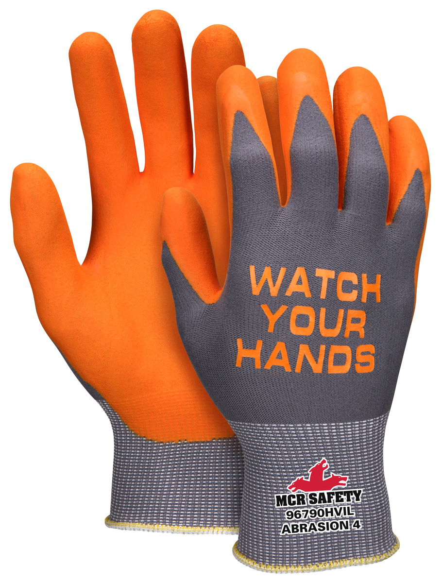 96790HVI MCR Safety Hi-Vis `Watch Your Hands` Safety Gloves