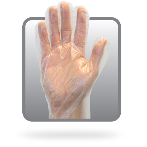 #GDPE-SIZE-4-500 Safety Zone® Clear Powder Free Polyethylene Gloves


