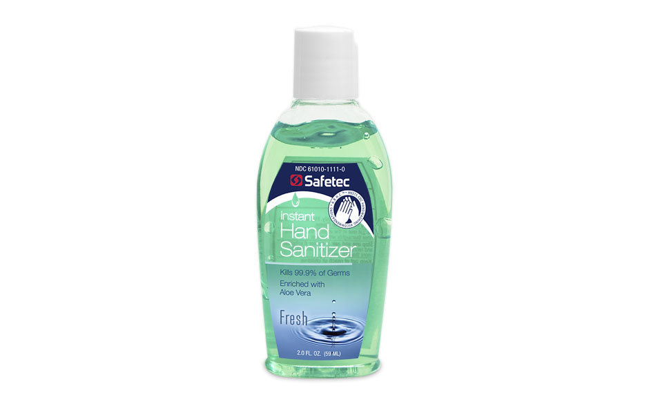 17355 Safetec® Hand Sanitizer 66.5% ethyl alcohol with aloe vera (2-oz flip top bottle)