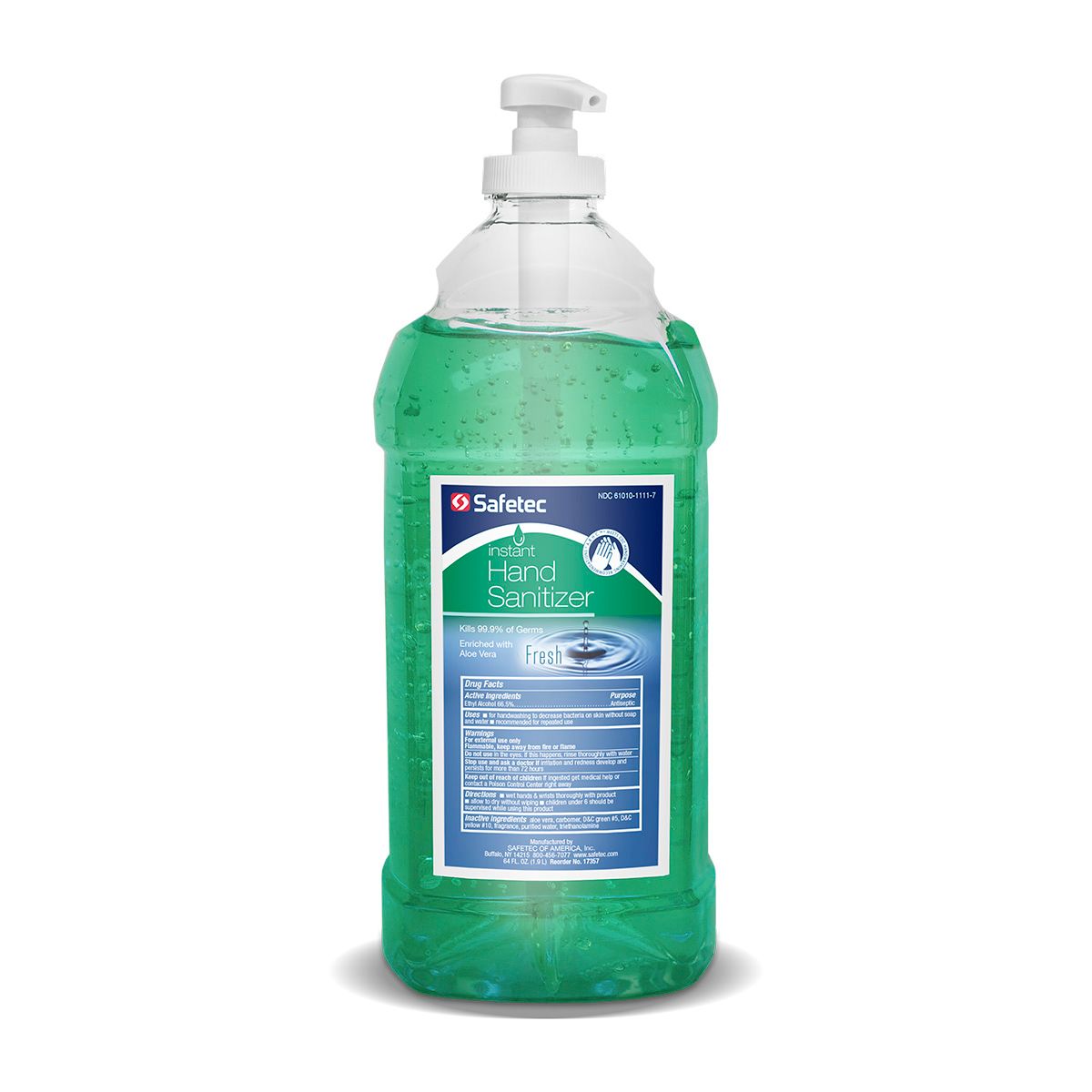 17357 Safetec® 66.5% ethyl alcohol with aloe vera Hand Sanitizer (64-oz pump bottle)