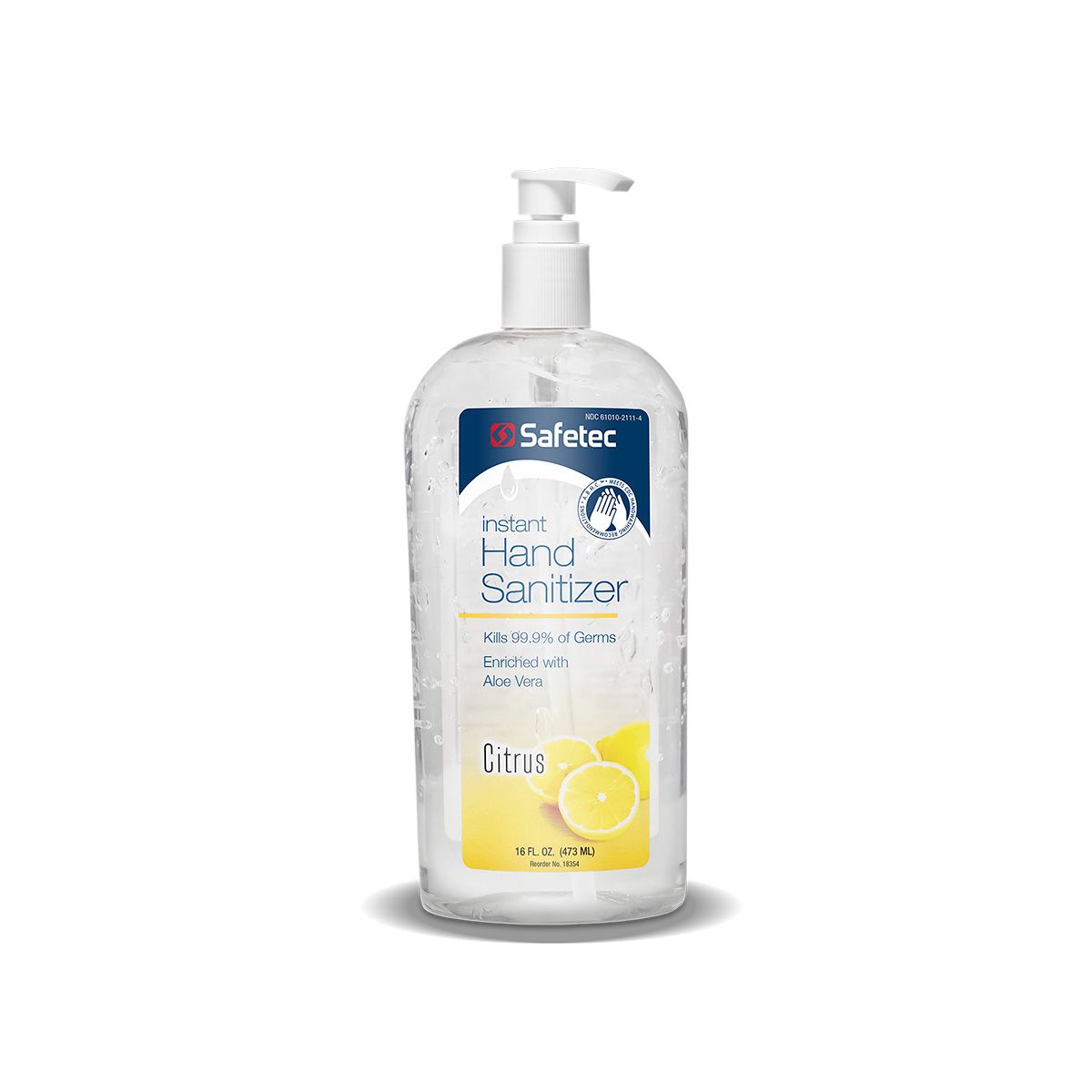 18354 Safetec® 66.5% ethyl alcohol with aloe vera Hand Sanitizer (16-oz citrus scented pump spray bottle)