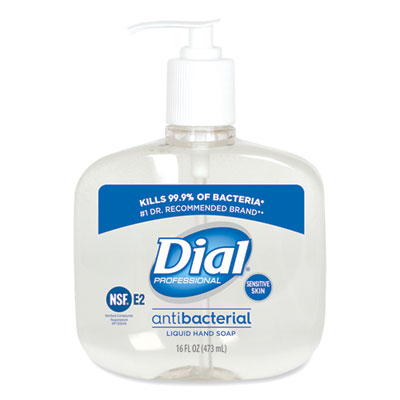 80784 Dial® Antibacterial Liquid Hand Soap for Sensitive Skin, Floral, 16 oz Pump, 