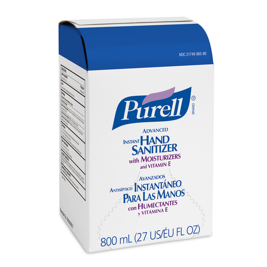 9657-12 Purell® Advanced Instant Hand Sanitizer Gel in 800ml bag-in-box system