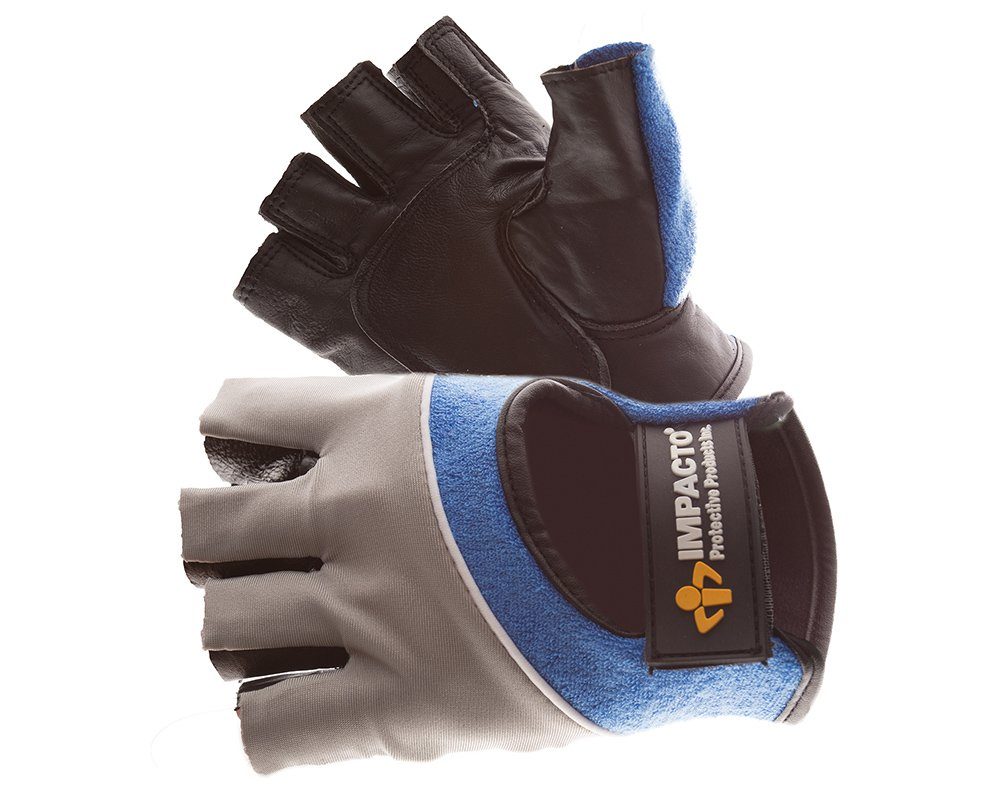 FINGERLESS LEATHER WORK GLOVES WITH GEL PADS