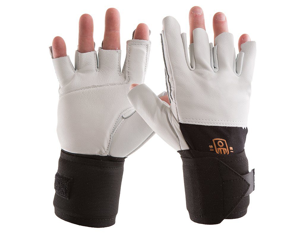 #479-31 Impacto® Half Finger Trigger Glove with soft pearl leather palm side and padded Wrist Support