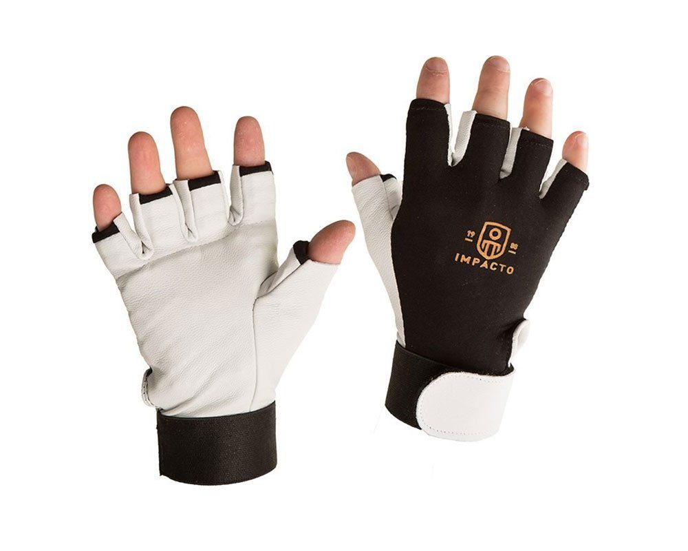 #BG401 Impacto® Pearl Leather Palm Half Finger Air Glove® Gloves