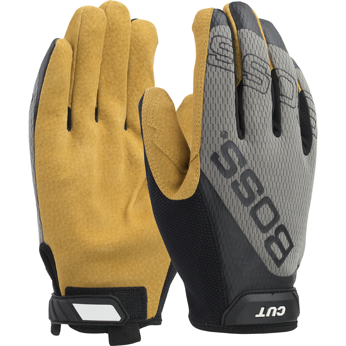 120-MC1325T  PIP® Boss® Premium Pigskin Leather Palm with Mesh Fabric Back and Para-Aramid Cut Lining
