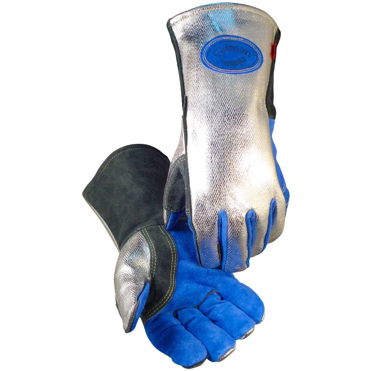 1524 Caiman® Cow Split Aluminized Back Wool Insulated MIG/Stick/Plasma Welding Gloves