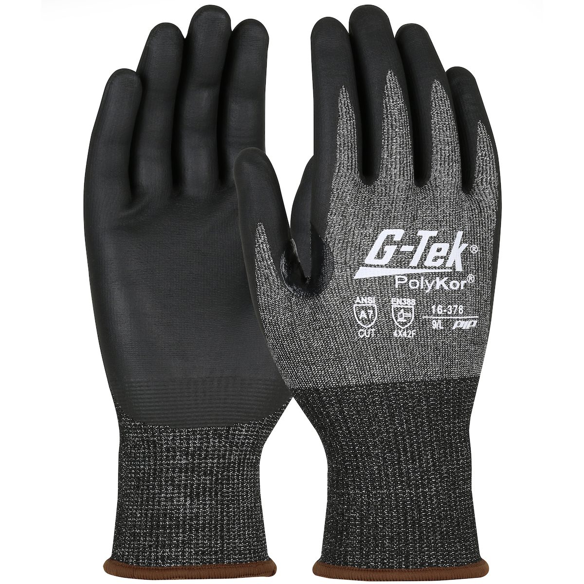 #16-378 PIP® G-Tek®  Seamless Knit PolyKor® X7™ Glove with Nitrile Foam Coated Grip on Palm & Fingers - Touchscreen Compatible 