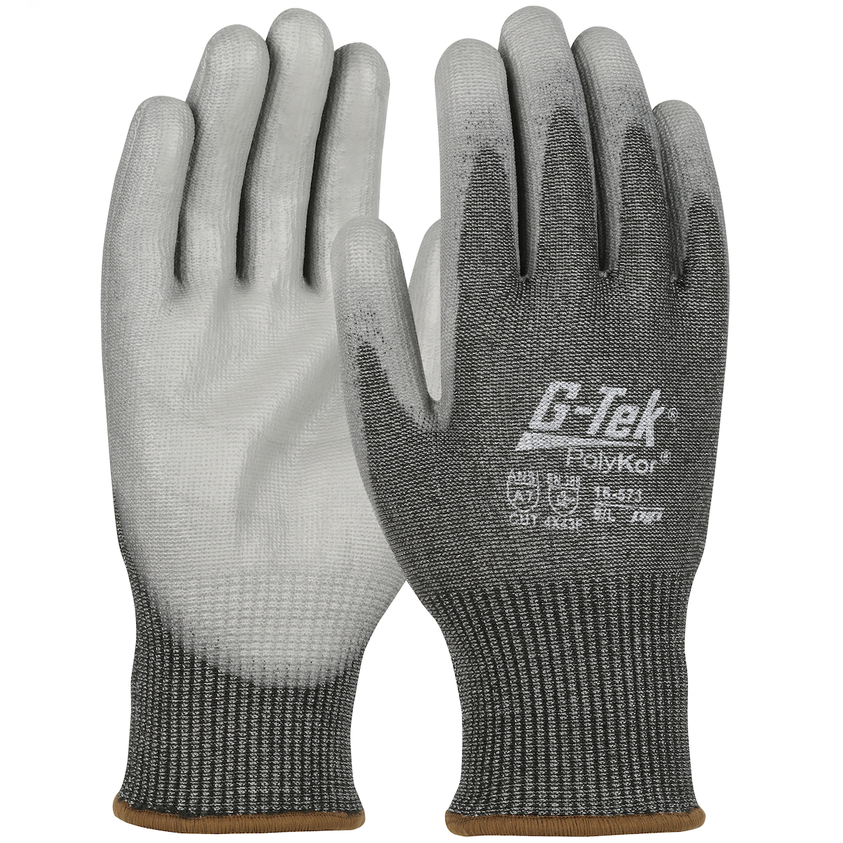 #16-573 PIP® G-Tek®  Seamless Knit PolyKor®  Glove with PU Coated Grip on Palm & Fingers - Touchscreen Compatible 