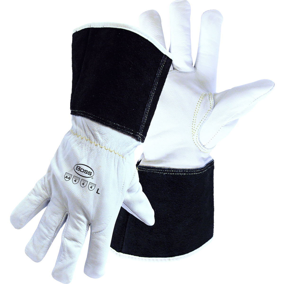 1JL4061CG Boss® Premium Grade Goatskin Leather Drivers Glove with A4 Aramid Blend Liner - Extended Gauntlet Cuff