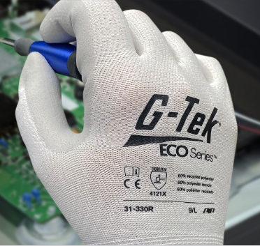 #31-330R PIP® G-Tek® ECO Series™ Seamless Knit Recycled Yarn / Spandex Blended Glove with Nitrile Foam Coated Grip on Palm & Fingers