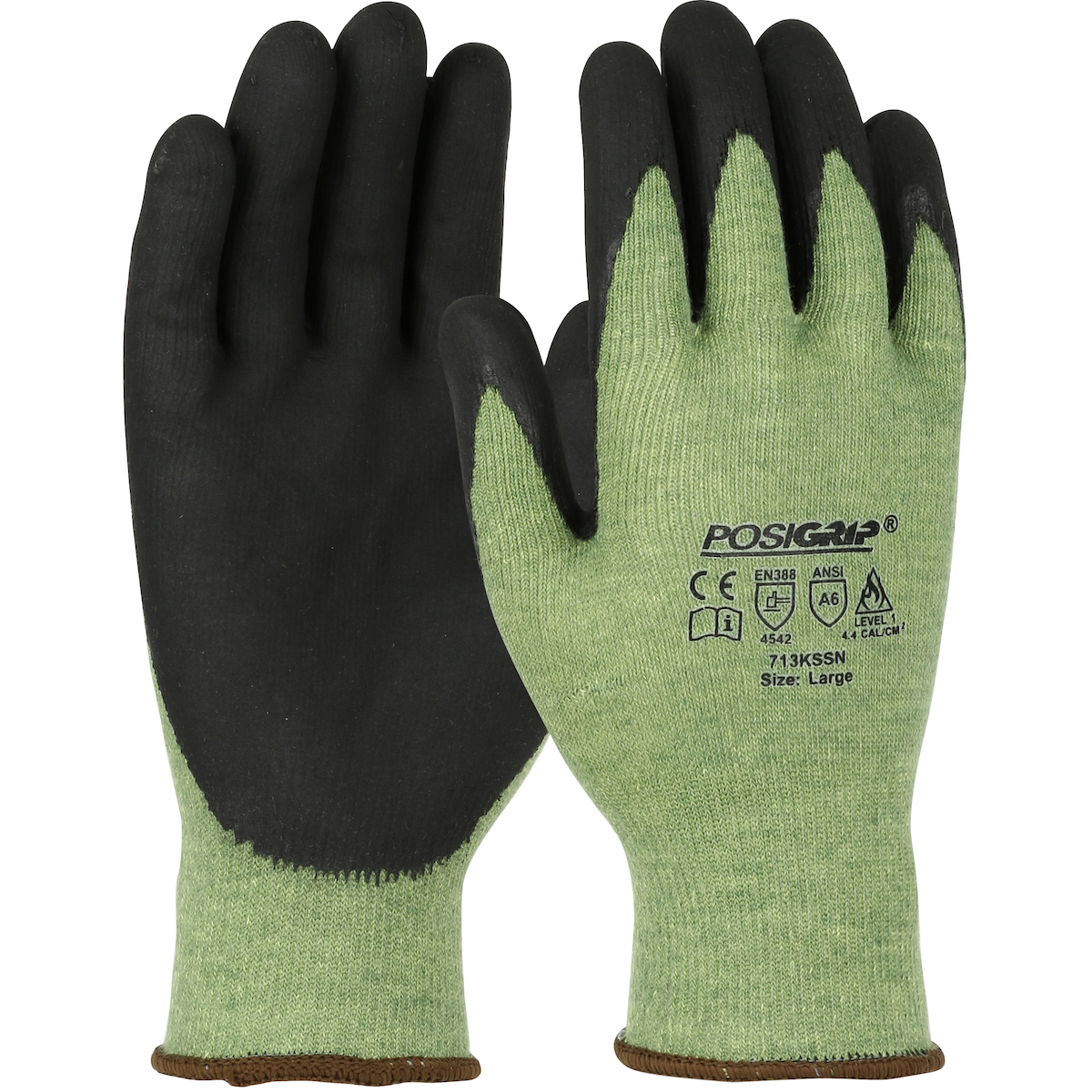 713KSSN  PIP® PosiGrip® Seamless Knit Aramid Blended Glove with Nitrile Foam Coated Grip on Palm & Fingers