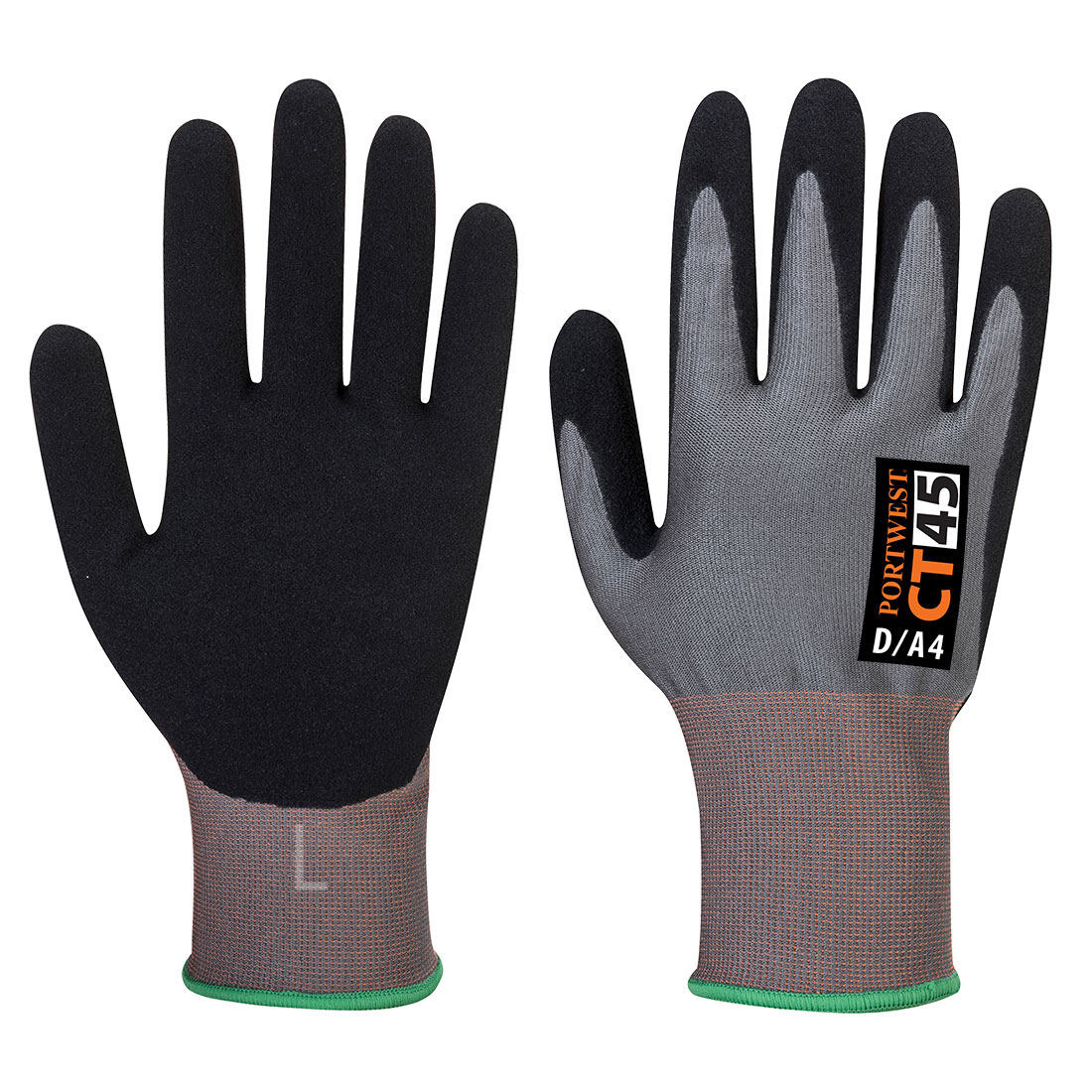 CT45  Portwest® A4 Cut Resistant Seamless Knit Nitrile Foam Coated Work Gloves