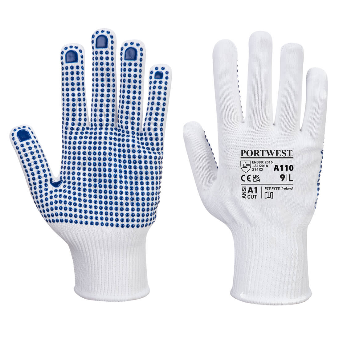 A110 Portwest® Polka Dot String Knit Work Gloves